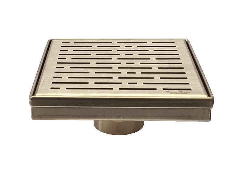 SereneDrains Square Shower Drain Broken Lane Satin Gold 6