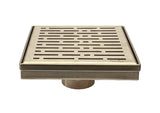 SereneDrains Square Shower Drain Broken Lane Satin Gold 6