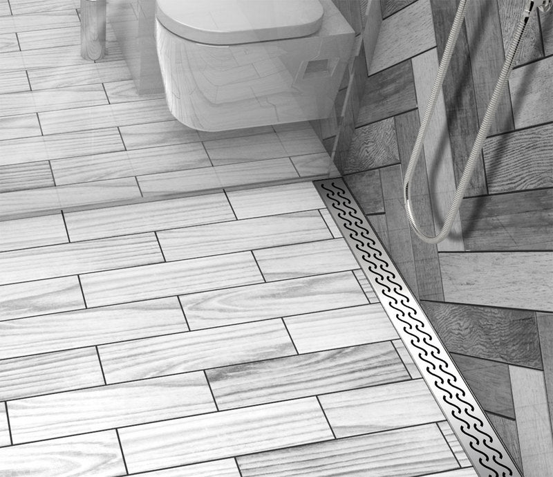 Quartz Linear Shower Drain Hawaii - Polished Chrome