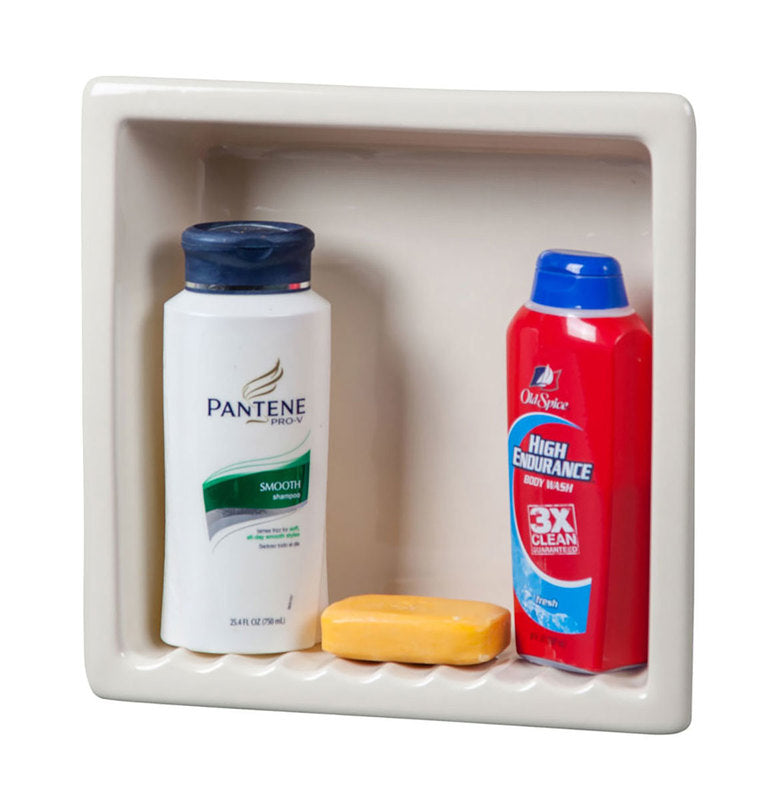 Recessed Shampoo Square Porcelain White Matte