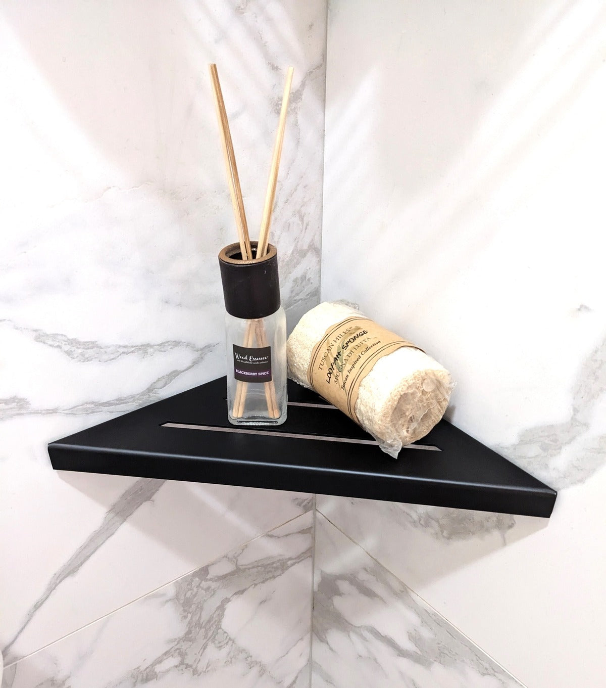 SereneDrains Triangle Shelf Stainless Steel - Matte Black 9