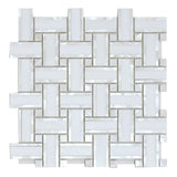 Tahitian Pearl - Thassos Marble Pinwheel  with White Pearl