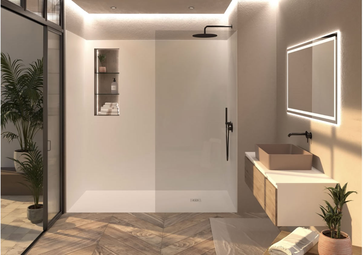 Quare Design Shower Trays Relief Plus Slate Texture 48x36