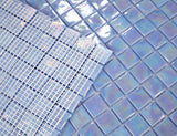 Mosaic Glass Tile Squares - Pearl Blue