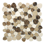Marble Pebbles Mosaics Heart Shape - Amber