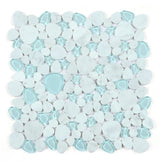 Mosaic Marble and Glass in Pebble look - Sea Blue