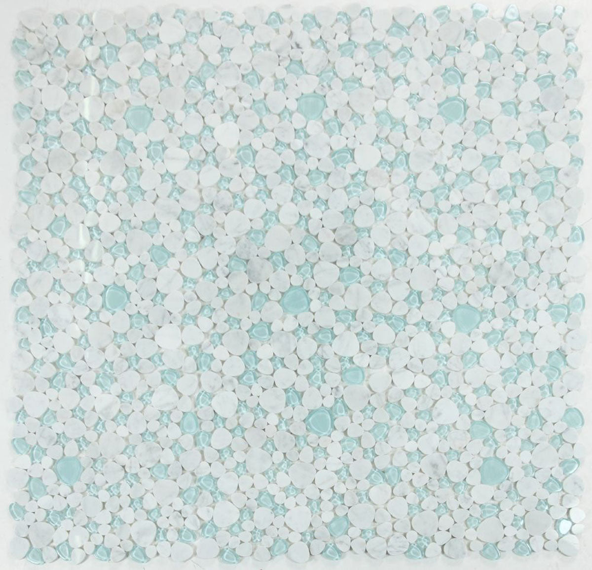 Mosaic Marble and Glass in Pebble look - Sea Blue