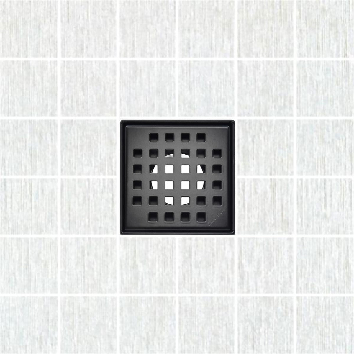 SereneDrains Square Shower Drain Traditional Square 4 Black