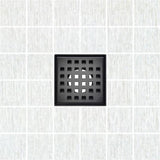 SereneDrains Square Shower Drain Traditional Square 4 Black