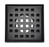 SereneDrains Square Shower Drain Traditional Square 4 Black