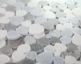 Marble Pebbles Mosaics Heart Shape - Blue Ocean