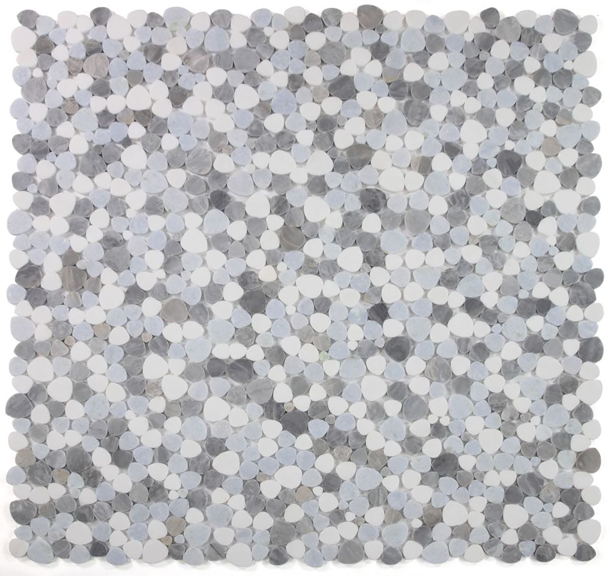 Marble Pebbles Mosaics Heart Shape - Blue Ocean