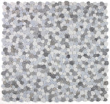 Marble Pebbles Mosaics Heart Shape - Blue Ocean