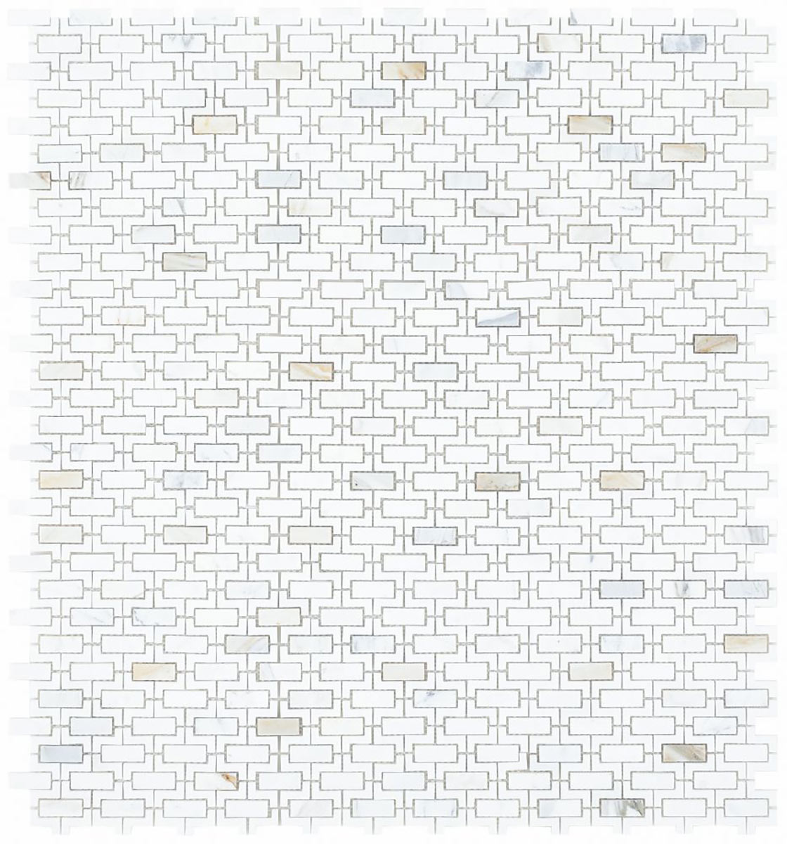 Mosaics Marble Hollow Brick Pattern - White Gold