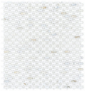 Mosaics Marble Hollow Brick Pattern - White Gold