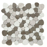 Marble Pebbles Mosaics Heart Shape - Athens Grey