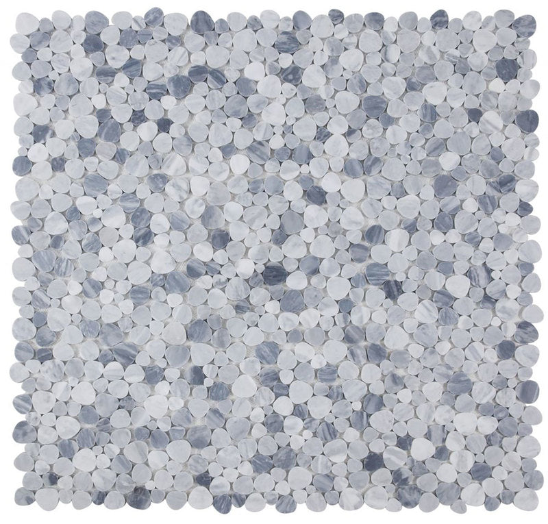 Marble Pebbles Mosaics Heart Shape - Grey Honed
