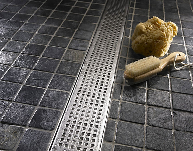 Quartz Linear Shower Drain Brushed Stainless - Quadrato 32