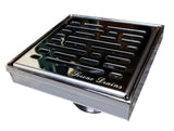 SereneDrains Square Shower Drain Broken Lane 4 Polished