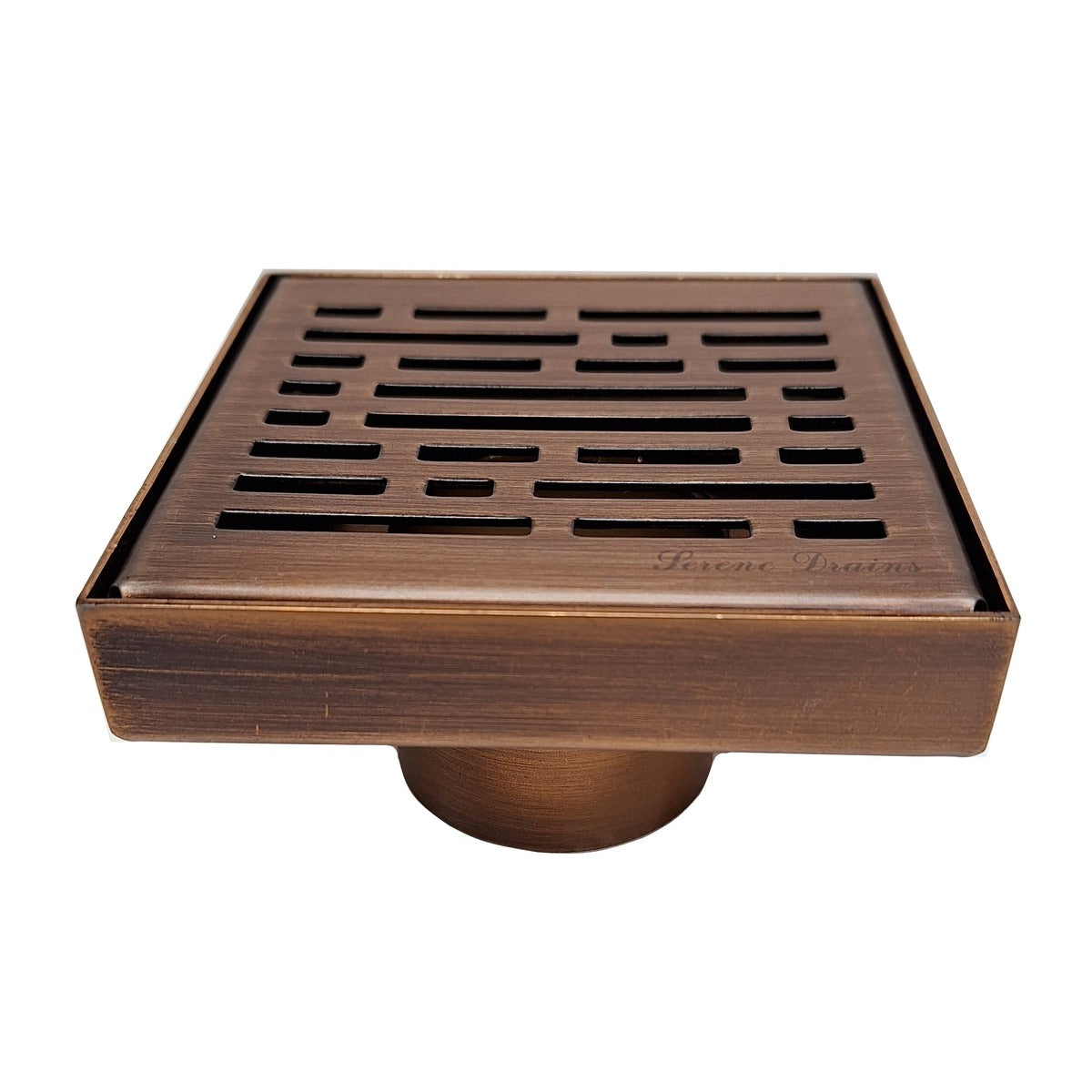 SereneDrains Square Shower Drain Broken Lane 4 Bronze