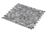 Mosaic Handmade Porcelain Penny Round - Mixed Grey