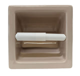 Porcelain Recessed Tissue Holder Parchment Glossy