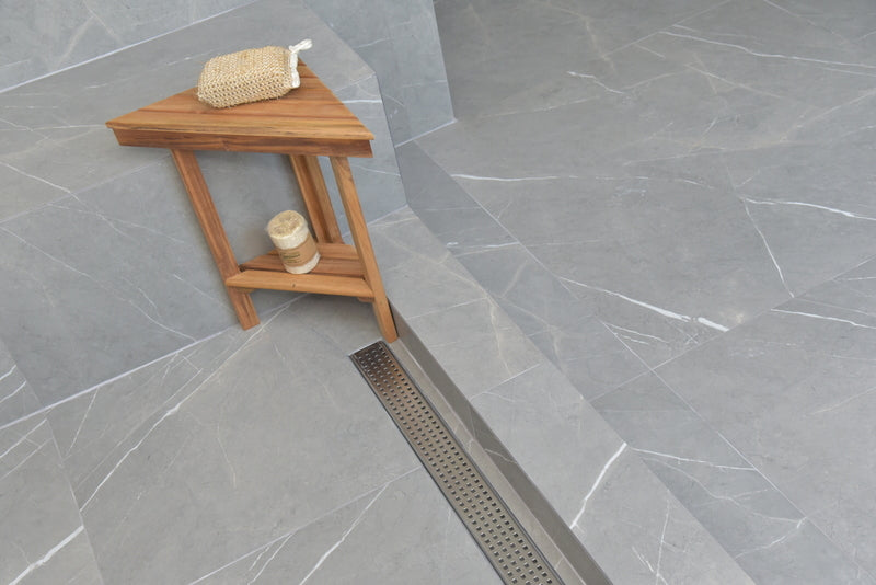 SereneDrains Linear Shower Drain Traditional Square - Brushed 30