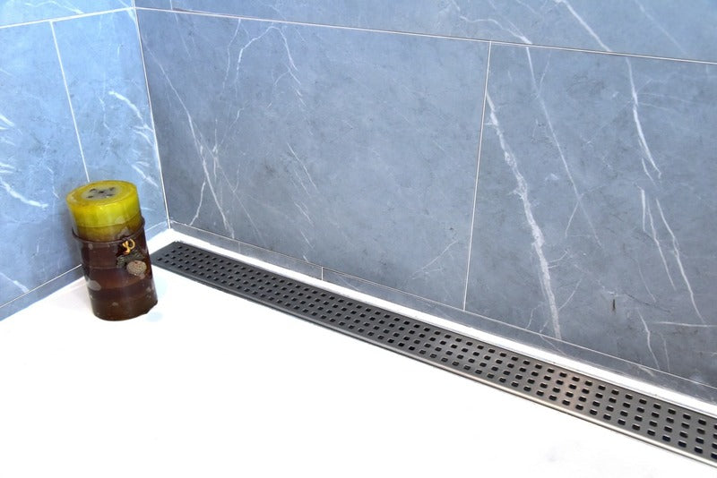 SereneDrains Linear Shower Drain Traditional Square - Brushed 30