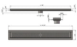 SereneDrains Linear Shower Drain Traditional Square - Brushed 30