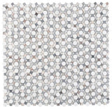 Mosaic Marble Circular Shape - Blue White