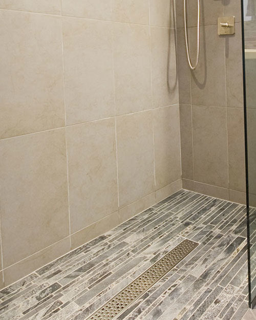 Quartz Linear Shower Drain Stainless Steel Pixel 55