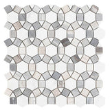 Mosaic Marble Circular Shape - Blue White