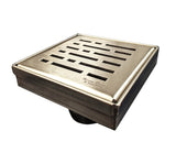 SereneDrains Square Shower Drain Broken Lane 4 Satin Gold