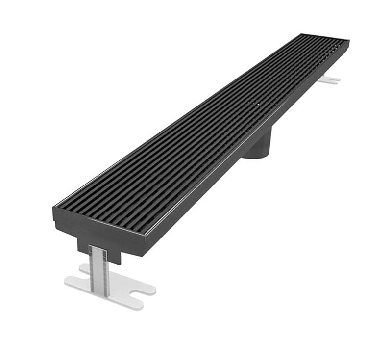 Quartz Linear Shower Drain Linear Wedge - Black Nickel