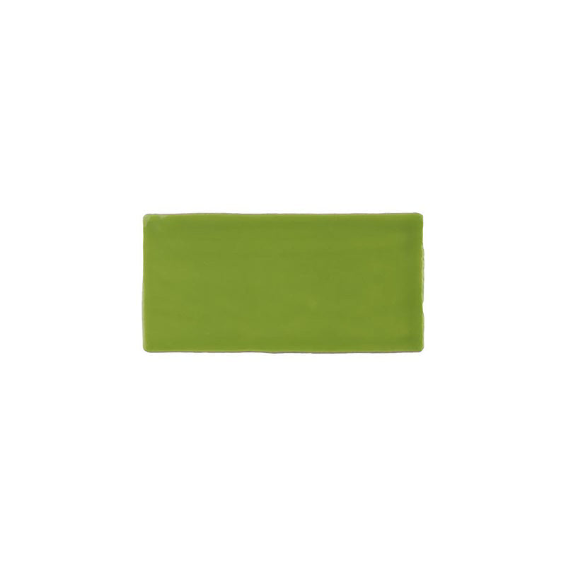 Kaleidoscope Handmade Ceramic Tile 3x6 - Green Branch
