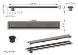 SereneDrains Linear Shower Drain Offset Outlet Square - Brushed 39