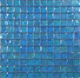 Mosaic Glass Tile Squares - Light Blue