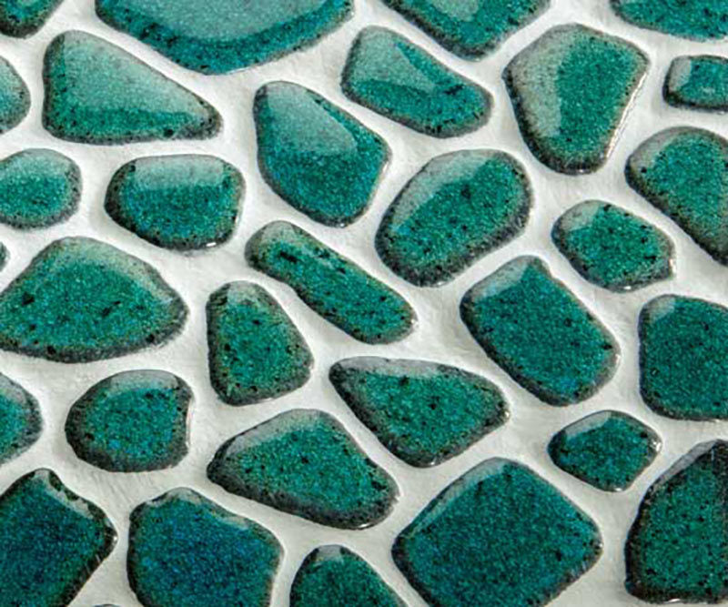 Pele Glazed Pebbles Series - Teal Tide