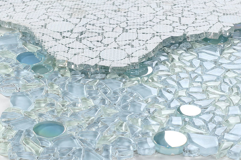 The Coin Series Glass Tile - Blue Laguna