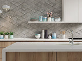 Ceramic Tile Symmetry Series Scooped Rhombus - Concrete
