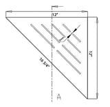 SereneDrains Triangle Shelf Stainless Steel - Brushed 12