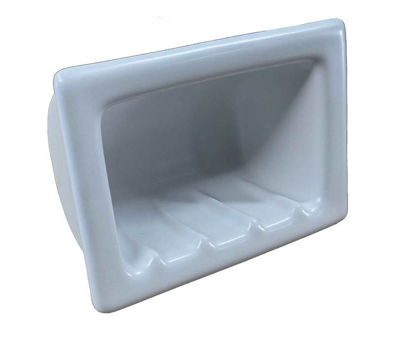 Recessed Soap Dish Porcelain 6 x 4 White Matte