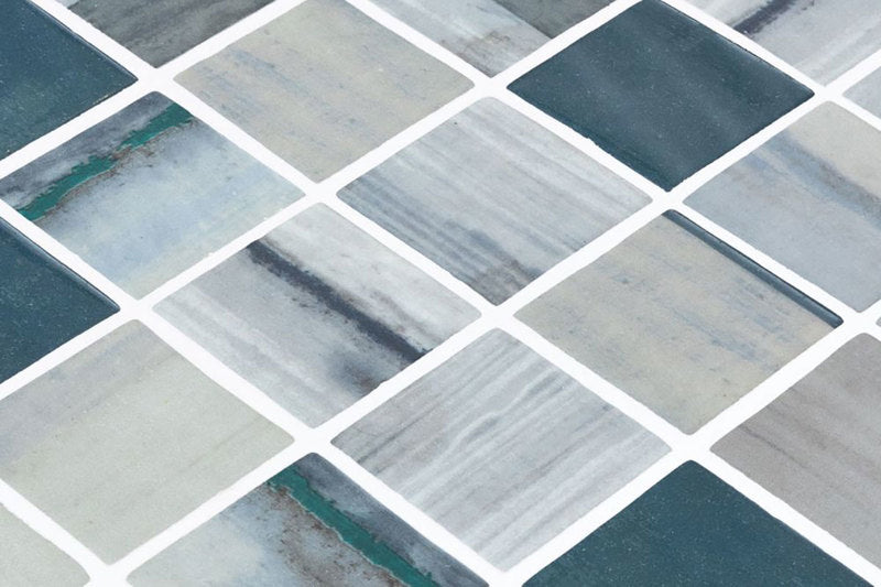 Mosaic Glass Tile The Reef Series 2 x 2 - Grey Blue