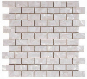 Tahitian Pearl - White Pearl Mosaic in Large Brick Pattern