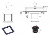 SereneDrains Square Shower Drain Invisible Hidden 6 inch