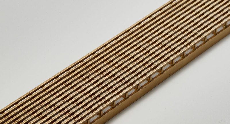 Quartz Linear Shower Drain Linear Wedge - Satin Brass