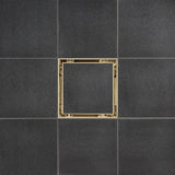 SereneDrains Square Shower Drain Tile Insert Satin Gold 5 Inch