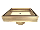 SereneDrains Square Shower Drain Tile Insert Satin Gold 5 Inch