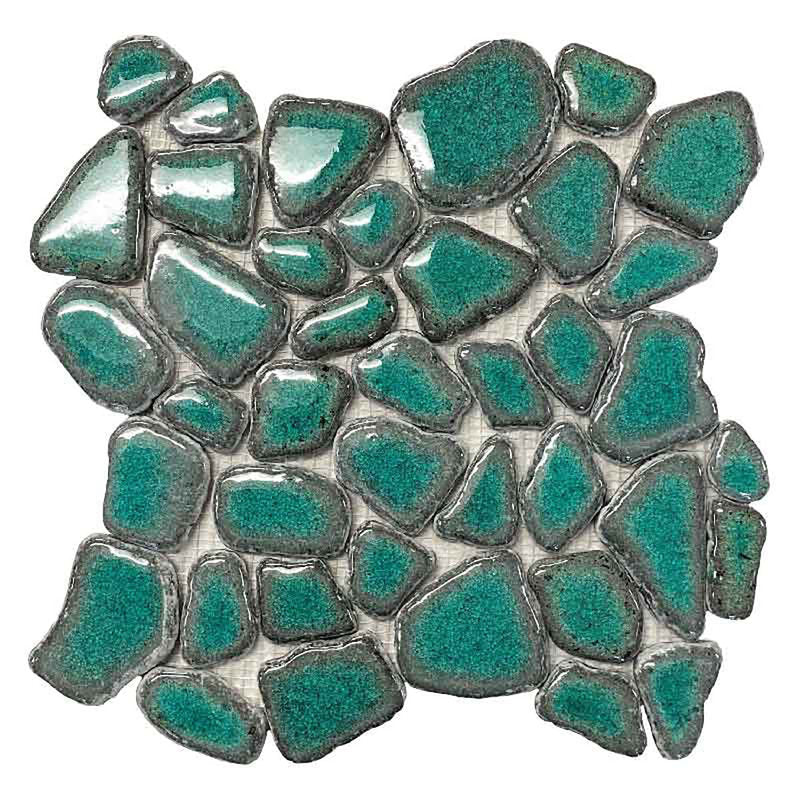 Pele Glazed Pebbles Series - Teal Tide