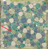 Mosaic Porcelain Tile Mancala Pebble Series - Green Sea